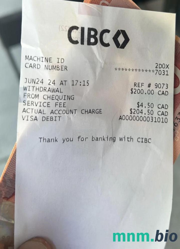 Kanada CIBC Bank przykładowy czek płatniczy PSD